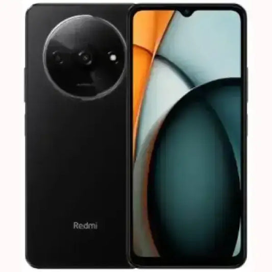 Smartphone Xiaomi Redmi nero con doppia fotocamera posteriore e display notch a goccia
