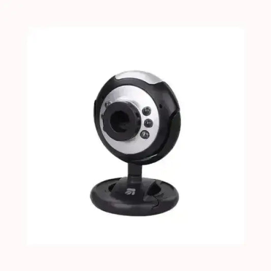 WEBCAM Xtreme rotonda nera e argento con base stabile e lenticola centrale