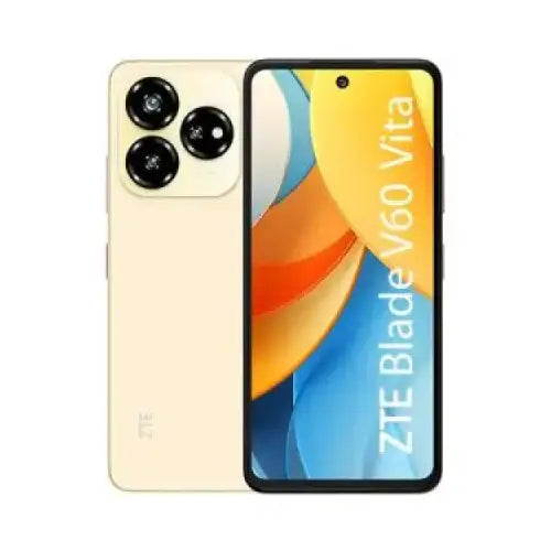 Smartphone ZTE Blade V60 Vita in color crema con tripla fotocamera posteriore e display grande