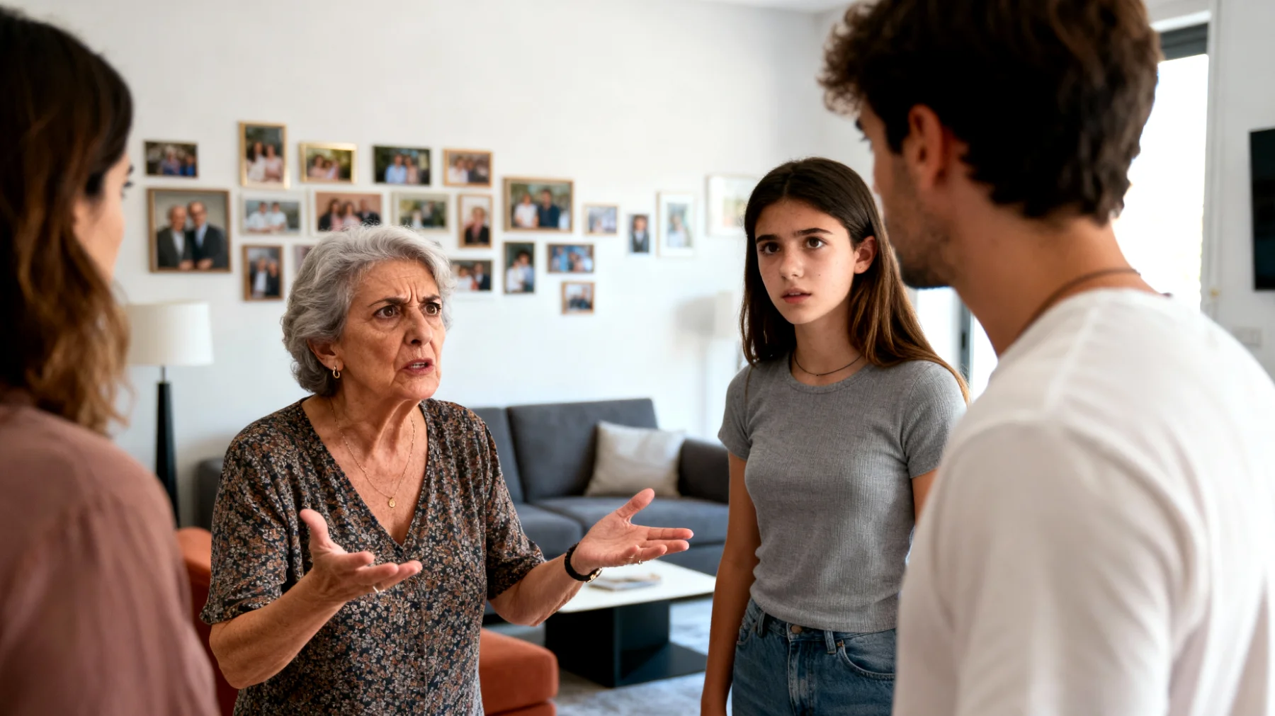 La nonna si trova in disaccordo con i genitori riguardo alle regole e ai limiti da imporre agli adolescenti nipoti, creando confusione educativa e tensioni familiari"
