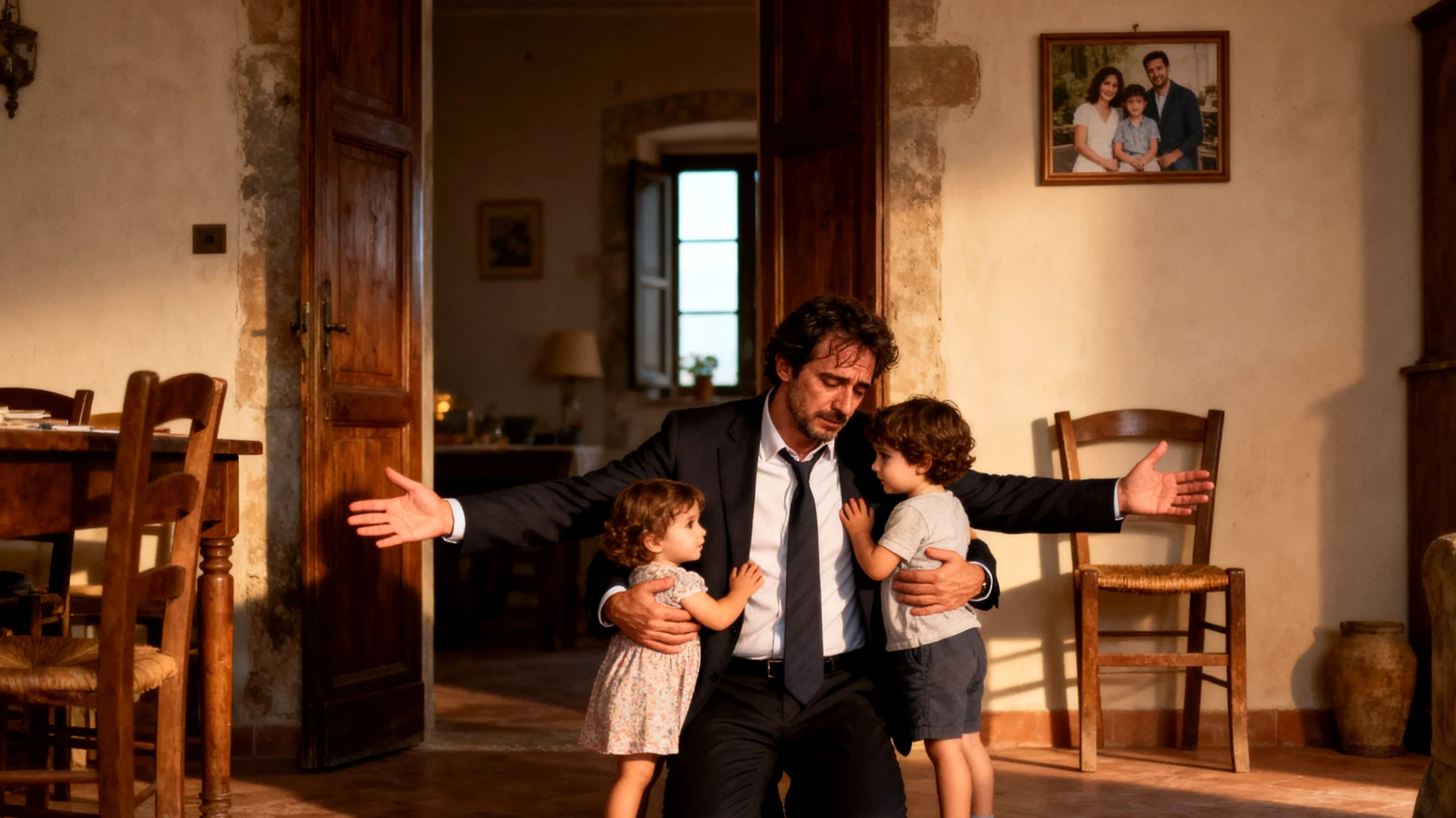 Un papà che teme di perdere il legame affettivo con i suoi bambini piccoli a causa dei ritmi di vita frenetici, del lavoro e della paura che i figli si affezionino maggiormente all'altro genitore o ad altre figure di riferimento"